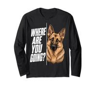 Where Are You Going German Shepherd Funny Dog Lover Manga Larga