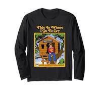 Where I Go To Cry Sarcastic Retro Vintage Funny Adult Humor Manga Larga
