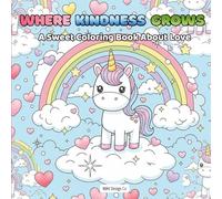 Where Kindness Grows, A Sweet Coloring Book About Love: A cute and cozy unicorn valentine's day coloring book for kids, 8.5"x8.5" inches, 40 drawings to color