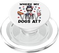 Where My Dogs At Hotdog Patriotic Hot Dogs American USA Flag PopSockets PopGrip para MagSafe