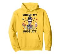 Where My Dogs At Hotdog Patriotic Hot Dogs American USA Flag Sudadera con Capucha