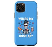 Where My Dogs At Wiener Patriotic Hotdog American USA Flag Carcasa para iPhone 11 Pro