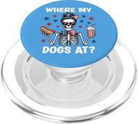 Where My Dogs At Wiener Patriotic Hotdog American USA Flag PopSockets PopGrip para MagSafe