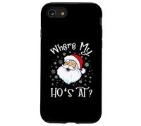 Where My HOS At Christmas Pijamas Funny Santa Face Christmas Carcasa para iPhone SE (2020) / 7/8