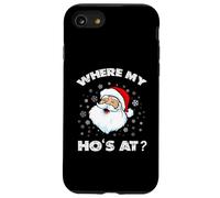 Where My HOS At Christmas Pijamas Funny Santa Face Christmas Carcasa para iPhone SE (2020) / 7/8