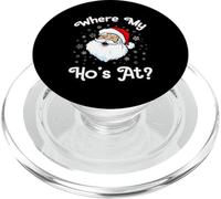 Where My HOS At Christmas Pijamas Funny Santa Face Christmas PopSockets PopGrip para MagSafe