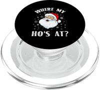 Where My HOS At Christmas Pijamas Santa Cara Navidad Santa PopSockets PopGrip para MagSafe