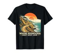Where Redwoods Meet Salt Air California Retro Camiseta