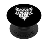 Where The Fire Burns Leaders Rise Scouting Campfire Camping PopSockets PopGrip Adhesivo