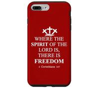 Where The Spirit of The Lord is There's Freedom US Christian Carcasa para iPhone 7 Plus/8 Plus