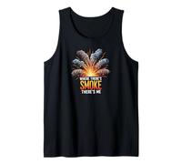 Where There's Smoke There's Me Funny Explosion Design Camiseta sin Mangas