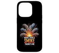 Where There's Smoke There's Me Funny Explosion Design Carcasa para iPhone 14 Pro