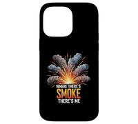 Where There's Smoke There's Me Funny Explosion Design Carcasa para iPhone 14 Pro MAX