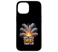 Where There's Smoke There's Me Funny Explosion Design Carcasa para iPhone 15