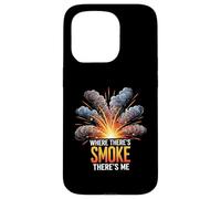 Where There's Smoke There's Me Funny Explosion Design Carcasa para iPhone 15 Pro