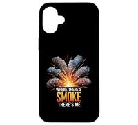 Where There's Smoke There's Me Funny Explosion Design Carcasa para iPhone 16 Plus