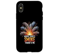 Where There's Smoke There's Me Funny Explosion Design Carcasa para iPhone X/XS