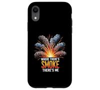 Where There's Smoke There's Me Funny Explosion Design Carcasa para iPhone XR