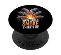 Where There's Smoke There's Me Funny Explosion Design PopSockets PopGrip Adhesivo