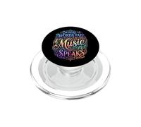 Where Words Fail Music Speaks Inspirational Músico Cita PopSockets PopGrip para MagSafe
