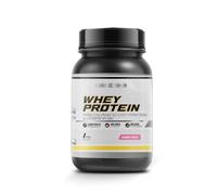 Whey Protein 1KG | 43g Proteína/dosis | Proteína en polvo, BCAA, Glutamina, Colágeno, Magnesio y Vitamina B6 | Aumenta Masa Muscular, Fuerza, Recuperación | Alta Disolución, Fácil Digestión Fresa
