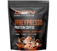 Wheypresso Protein Coffee - Proteína en polvo con concentrado y aislado de suero de leche - Con auténtico café y cafeína - Bebida cremosa rica en proteínas - (908 g, Sabor Caramelo)
