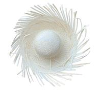 WHFCBJBW Mexicanos - Sombrero de paja hecho a mano, estilo hawaiano, sombrero de paja con ala rasgada