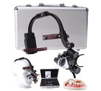 WhFKLca Lupa Dental, Lámpara Dental De Montaje En La Cabeza 2.5X/3.5X, LáMpara Dental Led Frontal, Lupas Binoculares De 5 W, LáMpara Frontal QuirúRgica para Dentistas, Equipo De Laboratorio 2.5X