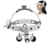 WhFKLca Lupas Binoculares Dentales, Faro Led Quirúrgico Dental De 2,5X/3,5X, LáMpara Frontal Led Dental De 5 W, Lupa QuirúRgica Dental con Faro, Faro MéDico, Lupas Dentales ClíNicas 2.5X