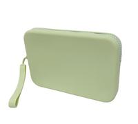 WHHJM Bolsa grande de silicona multifuncional, bolsa de maquillaje portátil de viaje para mujeres y hombres, bolsa de dinero en efectivo con cremallera, Verde claro
