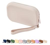 WHHJM Pequeña bolsa de silicona multifuncional para maquillaje portátil para mujeres y hombres, tarjetas, dinero en efectivo, bolsa con cremallera, Gris