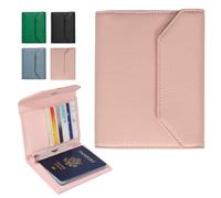 WHHMK Soporte de cuero para pasaporte para viajes, soporte RFID para pasaporte que protege la seguridad de tu tarjeta, soporte para pasaporte para hombres y mujeres, cartera de viaje con ranuras para