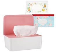 Whiidoom Dispensador de toallitas para pañales, funda para pañuelos mantiene las toallitas frescas, contenedor de toallitas con tapa (rosa)