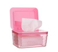 Whiidoom Dispensador de toallitas, soporte para toallitas con una sola mano para bebés y adultos, contenedor de toallitas diseñado con sello para baño, mantiene las toallitas de pañales frescas (rosa)