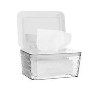 Whiidoom - Toallitas de gran capacidad para dispensador de toallitas para mantener toallitas de pañales frescas a prueba de polvo con tapa (blanco)