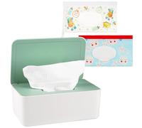 Whiidoom - Toallitas dispensadoras para pañales, toallitas, funda para pañales, mantiene toallitas frescas con tapa (verde)