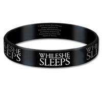 While She Sleeps Pulsera de goma con logotipo para hombre, color negro, Caucho, No es una piedra preciosa