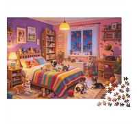 Whimsical Bedroom 1000 Piezas Puzzle Reciclado Paper Pet Dogs Adult Jigsaws Impossible Hard Difficult Challenging Relieve Senile Dementia Fun 38x26cm/1000pcs