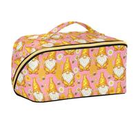 Whimsical Bee Gnomo Margaritas - Bolsa de cosméticos con divisores, bolsas ligeras para cosméticos para mujeres, viajes, vertical, de pie