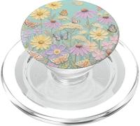 Whimsical Butterfly and Wildflower Meadow Garden Art Decor PopSockets PopGrip para MagSafe
