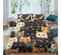 Whimsical Cartoon Funda de Edredón Juego de Ropa de Cama de 3 Piezas Impresión 3D Whimsical Dibujo Animado Estilo Funda Edredon Funda de Almohada a Juego Suave for niños y niñas Double（200x200cm）