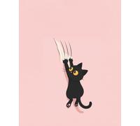 Whimsical Cat Journai: Adorable Black kitty on Pastel Pink Cover / Journal / Notebook for Cat Lovers, Students, and Writers