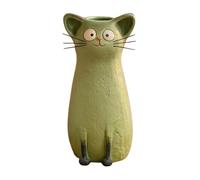 Whimsical Cat Vase, Animal Themed Desktop Planter, 19x7.6x7.6cm Hand Painted Sculpture, Seasonal Holiday Decor, Idea for Kitten Lovers, Suitable for Windowsills Balconies Homes