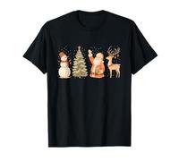 Whimsical Christmas Friends - Santa, Snowman, Tree, Reindeer Camiseta
