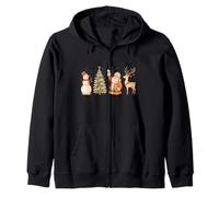 Whimsical Christmas Friends - Santa, Snowman, Tree, Reindeer Sudadera con Capucha