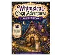 Whimsical Cozy Adventures Coloring Book: Cute Coloring Book for Adults and Kids,50 Relaxing Pages of Cute Magical Cottages, Enchanted Forests, Fairy Houses and Stress Relief Line Art