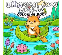 Whimsical Cozy Worlds - Coloring Book: 42 Unique Kawaii Illustrations for Adults and Teens - Tiny Animals, Floating Islands & Magical Nature Adventures