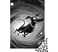 Whimsical Dog in Space Art Print Puzzles Imposible,desafío for Adults Entretenimiento Creativo 1000 Piezas Obra De Arte De Juego De para Adultos Y Niños Mayores De 12 Años 52x38cm/1000pcs