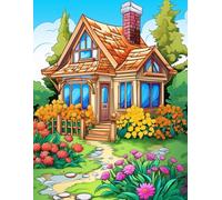Whimsical Farm Homes and Flower Fields: A Giant Coloring Escape for Everyone.: Lose yourself in 500 pages of rustic scenes and flower-filled tranquility.