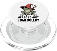 Whimsical Frog Wizard Off to Commit Tom Foolery Frog Meme PopSockets PopGrip para MagSafe